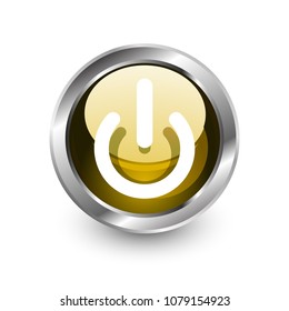 Power button icon, start symbol, vector illustration
