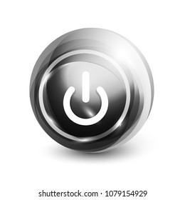 Power button icon, start symbol, vector illustration