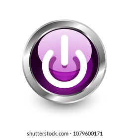 Power button icon, start symbol, vector illustration