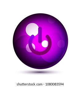 Icono de botón de encendido, símbolo de inicio, ilustración de vector