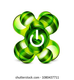 Power button icon, start symbol, vector illustration