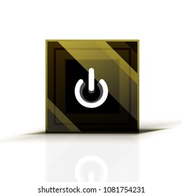 Power button icon, start symbol, web design UI or application design element. Vector illustration