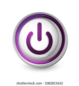 Power button icon, start symbol, vector illustration