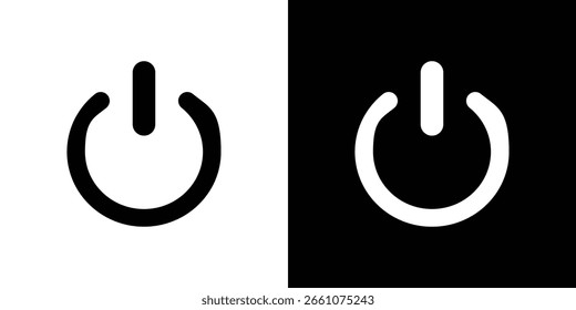 Power button icon symbol collection. Flat vector stock illustration.