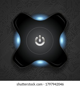 Power button icon technology chip design background vector illustration