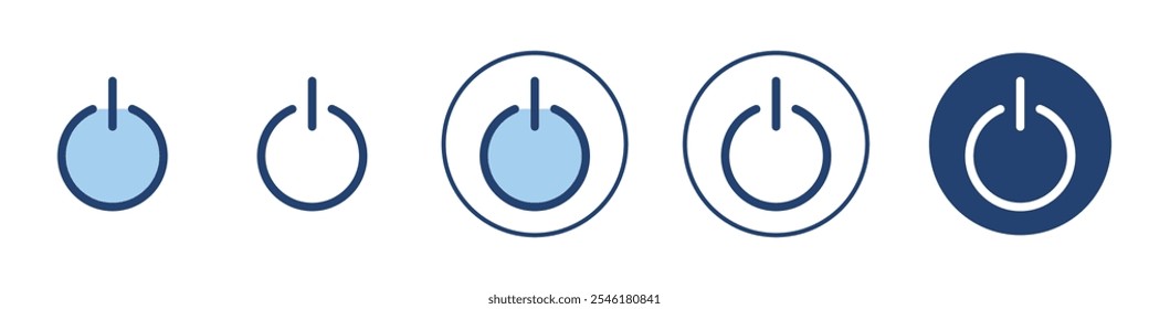 Power button icon Thin line art isolated