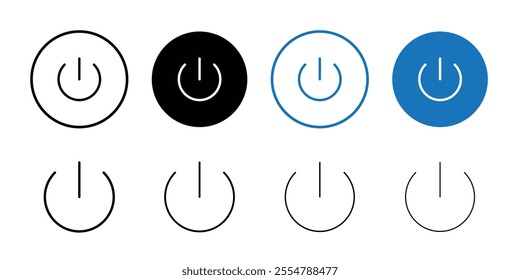 Power button icon Thin line illustration set