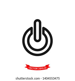 power button icon in trendy flat style 