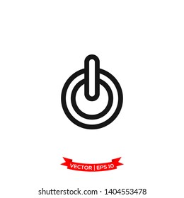 power button icon in trendy flat style 