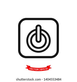power button icon in trendy flat style 