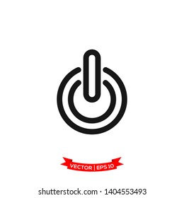 power button icon in trendy flat style 