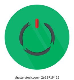 Power button icon vector design, on off button and arrow symbol element, vector design illustration. 