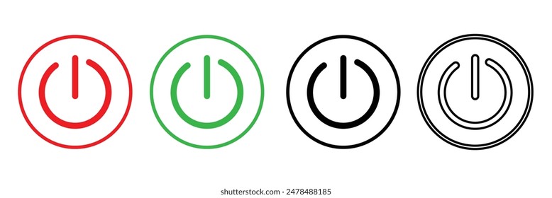Power button icon vector isolated on white background, logo concept of power button sign on white background, black filled symbol icon.