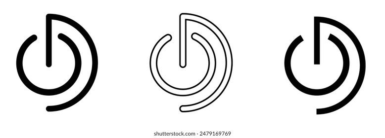 Power button icon vector isolated on white background, logo concept of power button sign on white background, black filled symbol icon