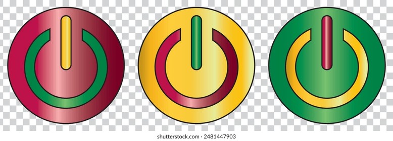 Vector de Botón de energía aislado sobre fondo blanco, concepto de logotipo de Botón de energía en fondo transparente, icono de símbolo relleno negro