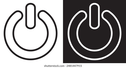power button icon vector isolated on white background, logo concept of power button sign on transparent background, black filled symbol icon