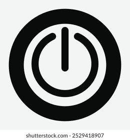 Power button icon vector isolated on white background. Logo concept of power button sign. Power Menu Bar Icon. 