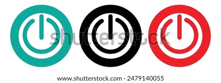 Power button icon vector isolated on white background, logo concept of power button sign on white background, black filled symbol icon	