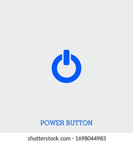 power button icon. power button vector on gray background