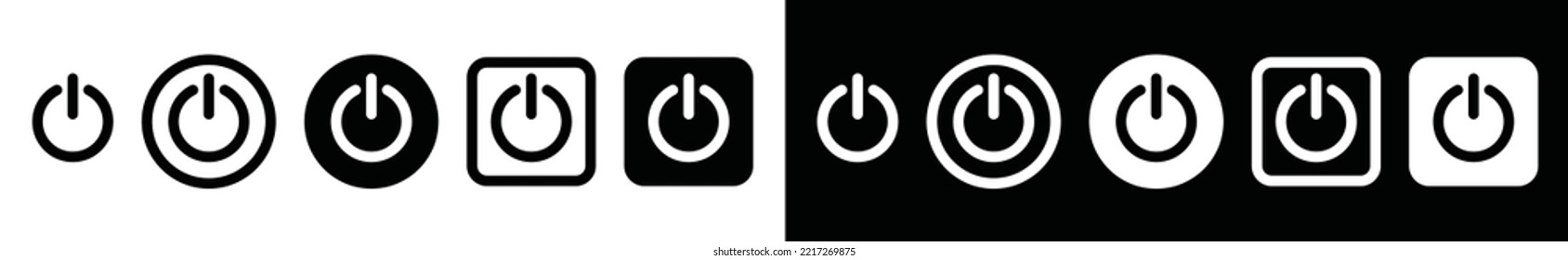 Power button icon vector. On off symbol illustration. switch on and switch off sign silhouette. Start button