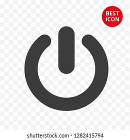 Power button icon. Vector icon start. Isolated symbol start work. Start button in simple design. Flat style concept. For mobile application technic solution phone computer button business solution