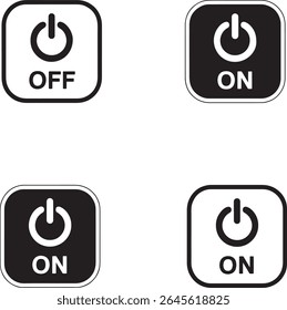 Power button icons on off symbols for electronic devices silhouette