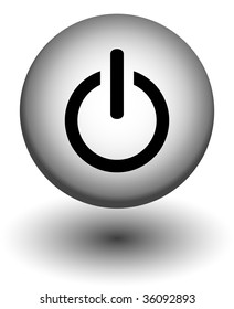 power button icons,white and black, vector