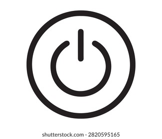 Power button interface icon with interface electronic minimalist monochrome pictogram isolated application technology hardware shutdown electricity activate deactivate mechanism electric
