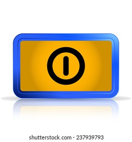 Power button. Isolated on white background. Specular reflection. Made vector illustration