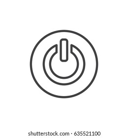 Power button line icon, outline vector sign, linear style pictogram isolated on white. Symbol, logo illustration. Editable stroke. Pixel perfect