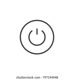 Power button line icon, outline vector sign, linear style pictogram isolated on white. Shutdown symbol, logo illustration. Editable stroke