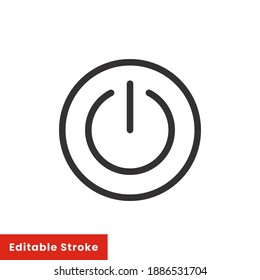 Power button line icon for web template and app. Editable stroke vector illustration design on white background. EPS 10