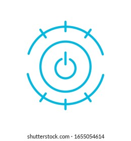power button line style icon design, futuristic virtual technology modern innovation digital entertainment tech and simulation theme Vector illustration