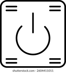Power Button Line Vector Icon Design