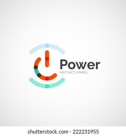 Power button logo design, minimalistic line art