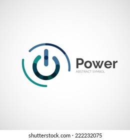 Power button logo design, minimalistic line art