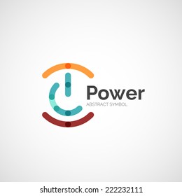 Power button logo design, minimalistic line art