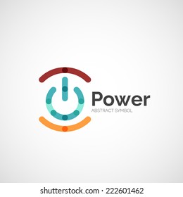 Power button logo design, minimalistic line art