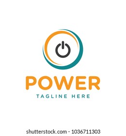 power button logo design template