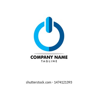 Power button Logo design vector