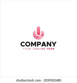 Power Button Logo Gradient Brand For Company
