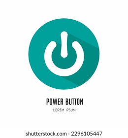 Power button logo. Illustration of power button in flat. Stock vector.