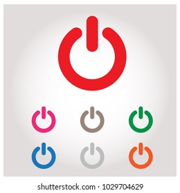 Power Button Logo. Symbol and Icon Vector Template