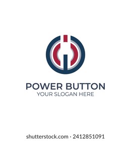 Power button logo vector. Simple and modern. Suitable for any business, especially related to logos.