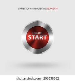 Power button with metal texture.