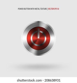 Power button with metal texture.