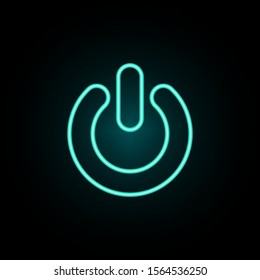Power button neon icon. Simple thin line, outline vector of web icons for ui and ux, website or mobile application
