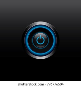 Power button on Black background, Idea for,graphic,web design,EPS10.