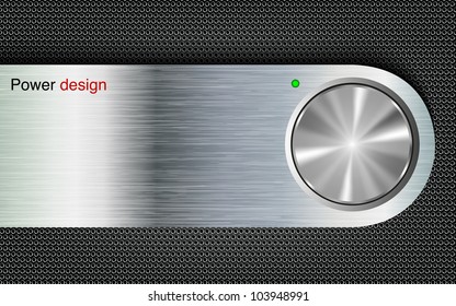 power button on a metal background