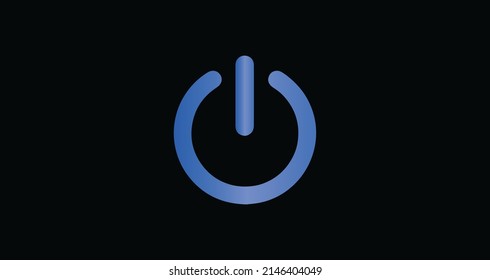Power button, Power on, off button gradient vector icon in modern trendy flat design on dark background.
